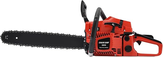 Gas Powered Chainsaw 58cc 2-Cycle Gasoline Powered Chainsaws 20-Inch Cordless Chain Saws Top Handle Chain Saws for Tree Wood Cutting, Garden, and Farm Use
