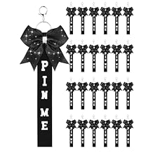 Landical Cheer Pin Me Ribbon Cheerleader Ribbon Keychain with Rhinestones Bow for Cheerleader Bag Backpack
