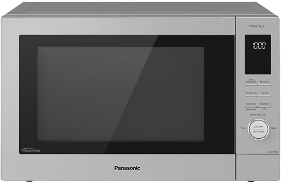 Panasonic HomeChef 4-in-1 Countertop Microwave Air Fryer Combo, Time-Saving 20 Presets + App-Linked Recipes, 1000W 1.2 cu ft Inverter Multi Oven & Convection Tech NN-CV87QS Stainless Steel