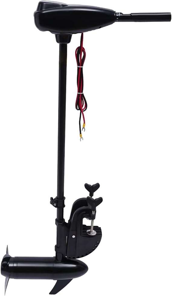 12V 80LBS Thrust Electric Trolling Motor, 800W 1.2HP Electric Trolling Motor Transom Mounted Saltwater Trolling Motor with Adjustable Handle for Kayaks Inflatable Boats