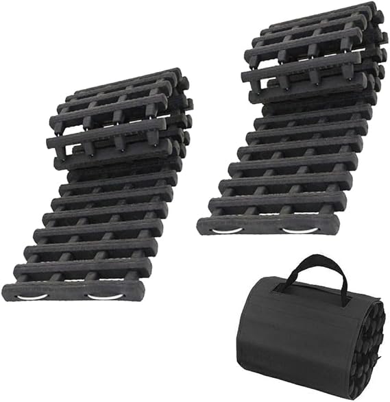 Gardenpal 80CM 2PCS Tire Traction Mat, Portable Emergency Devices for Snow, Heavy-Duty Rubberized Emergency Car Recovery Snow Ramps Tire Traction Tool (31.5 in/2pcs)