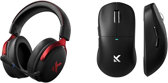 MCHOSE V9 PRO Wireless Gaming Headset, M7 Ultra Wireless Gaming Mouse, 7.1 Surround Sound, Noise Canceling Mic, Tri-Mode Connection, 8K Polling, 53g Lightweight Ergonomic