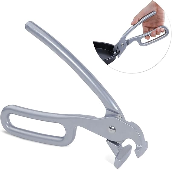 Pizza Pan Gripper for Deep Pizza Pans,Heavy Duty Cast Aluminum Pan Tongs,Great for Pulling Hot Pizza Pan out of the Microwave,Oven .....