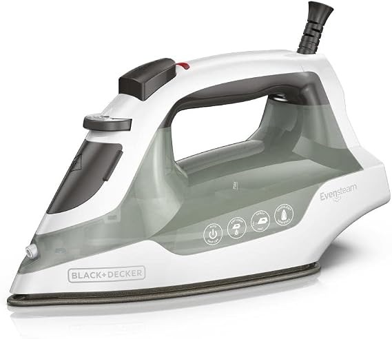 BLACK+DECKER Easy Steam Iron with TrueGlide Soleplate | SmartSteam iron with TrueGlide nonstick soleplate, anti-drip system and vertical steam.