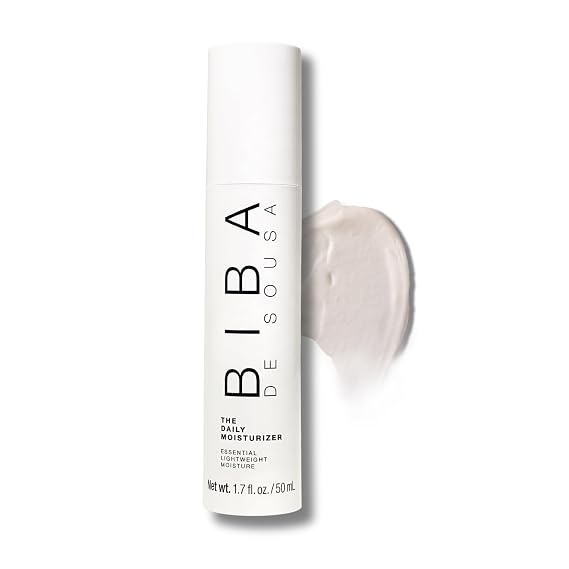 Biba De Sousa The Daily Moisturizer - Essential Hydration for All Skin Types - Non-comedogenic & Light Formula with Squalane & Vitamin C- Safe for Oily & Acne-Prone Skin (1.7 Ounce)