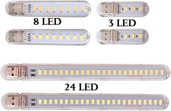 Taşınabilir Mini USB Led Lamba 3-8-24 LED 5730 SMD Kamp Stick Led (Beyaz, 3 LED)