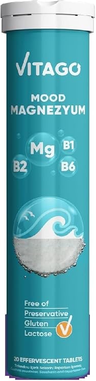 Vitago 20 Mood Effervescent Tablet Supplement Food Containing Magnesium, Vitamin B1, Vitamin B2 and Vitamin B6