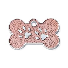 Personalized Pet Name Tags - paw Print Customizable Dog tag, Custom pet ID tag, Engraved Puppy Name tag, Cute Puppy ID tag for Dog Collar, Custom Dog Tags (Light Gold, Small)