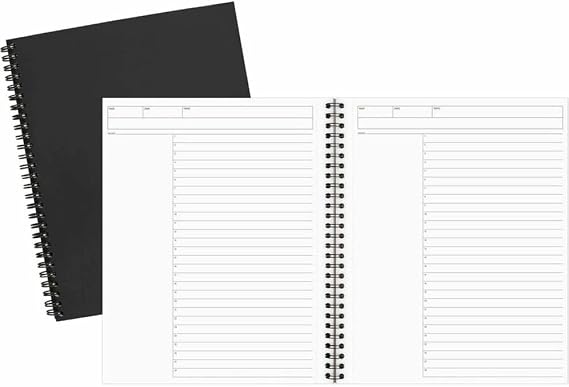 Cambridge Limited Business Notebook, Legal Ruled Paper, 5" x 8", 80 Sheets, Flexible Soft Touch Cover, Wirebound, Black (06074)