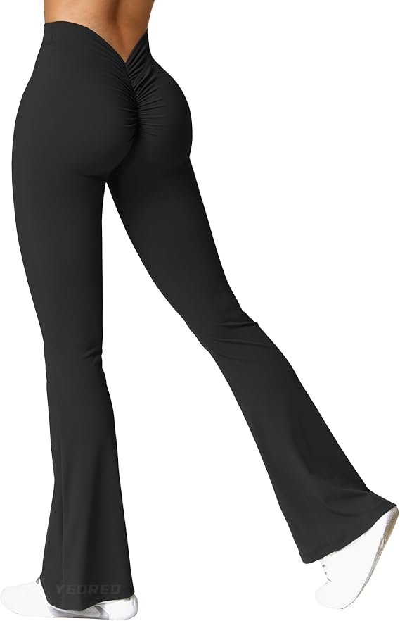 YEOREO Boost Scrunch Flare Leggings 31.5" | V Back, Butt Lifting, Wide Leg, High Waist, Gym, Workout, Yoga