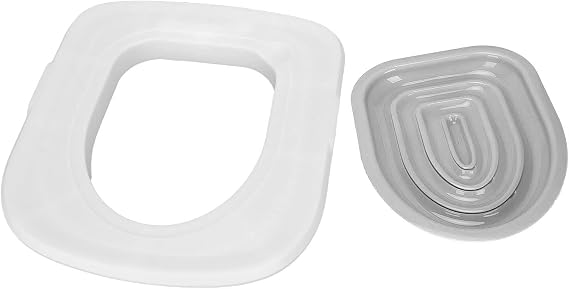 Cat Toilet Training System, Removable Universal Tray, Gray Inner Support, White