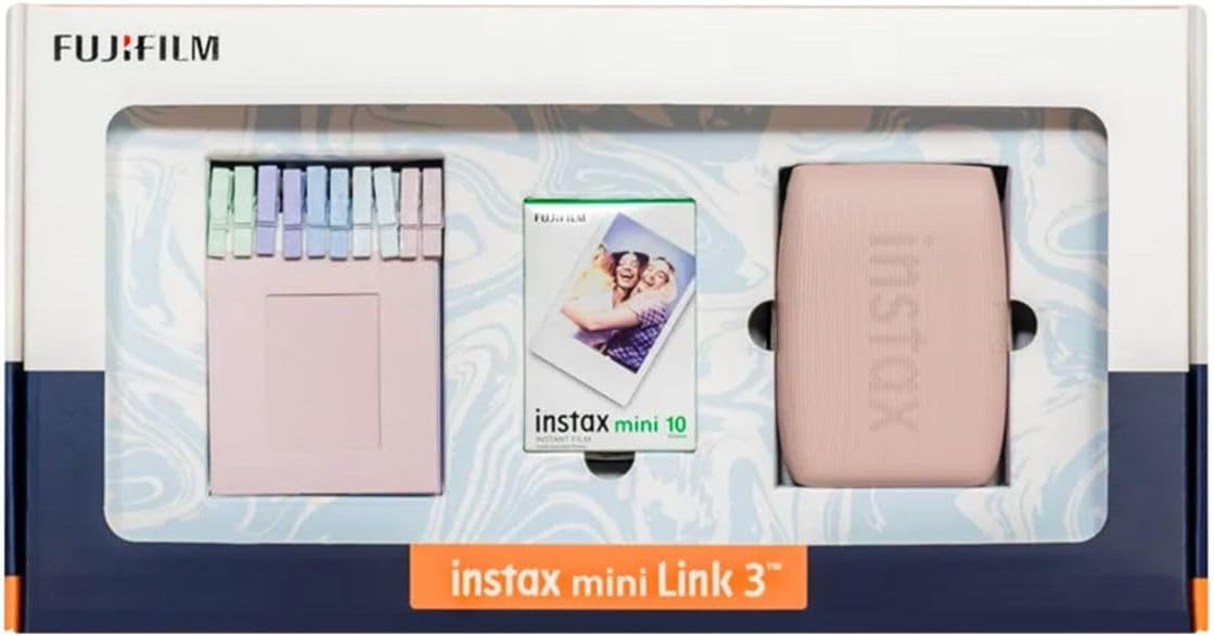 Instax Mini Link 3 Pembe Akıllı Telefon Yazıcısı Bundle Box