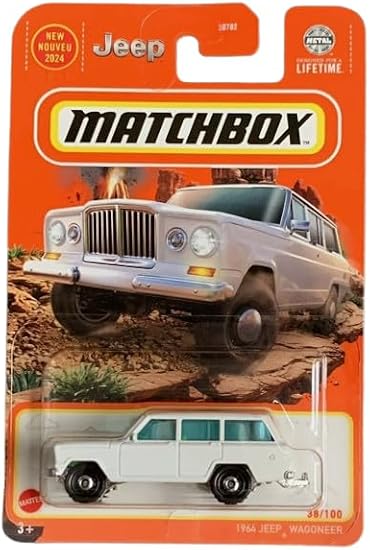 Matchbox 1964 Jeep Wagoneer Silver 38/100, 1:64 Scale Die-Cast Model Truck, Collectible Hobby Model Vehicle, Unisex Children 3+