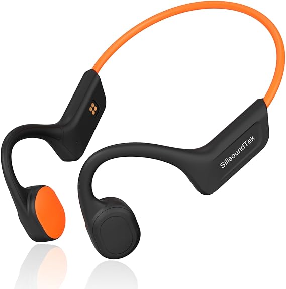Bone Conduction Headphones,IPX7 Waterproof Wireless Bluetooth Headphones,Open Ear Headphones Bluetooth 5.3 Built-in Mic,10H Playtime for Running,Cycling,Hiking,Gym,Workout. (Orange)