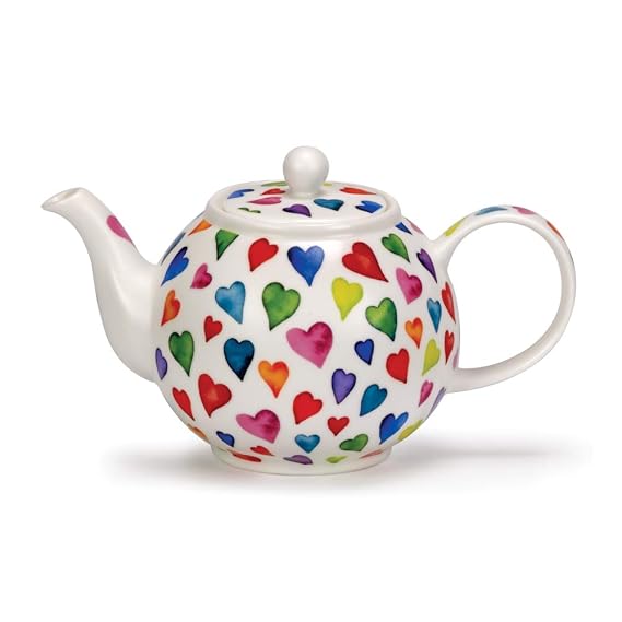 Dunoon - WARM HEARTS - Fine Bone China Teapot - 750ml / 25.36oz