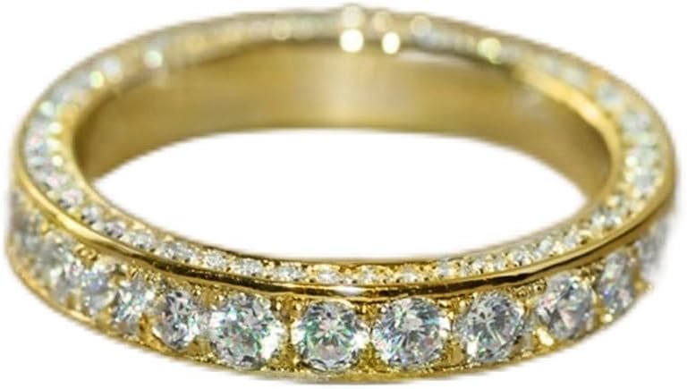 925 Sterling Silver Rings for Women 2025 Trendy Simulated Diamond Wedding Ring 14K Gold Plated Solid Ring Party Jewelry Birthday Gift for Her