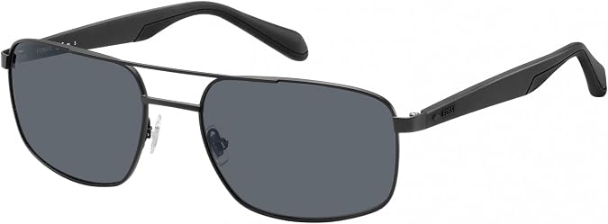 Fossil Men's Male Sunglass Style FOS 2088/S Rectangular, Matte Black, 59mm, 19mm