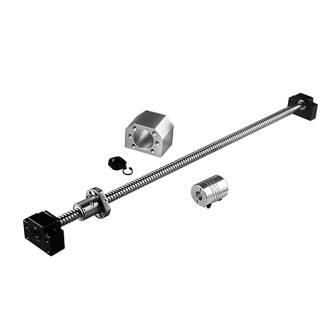 Ball Screw CNC Parts SFU1605 RM1605 16mm 250mm with Metal Deflector Ball Screw nut BK/BF12 End Supports Ball NUT HOUSINGS 1pcs Coupler with end Machining,Length Approx 9.84inch/250mm