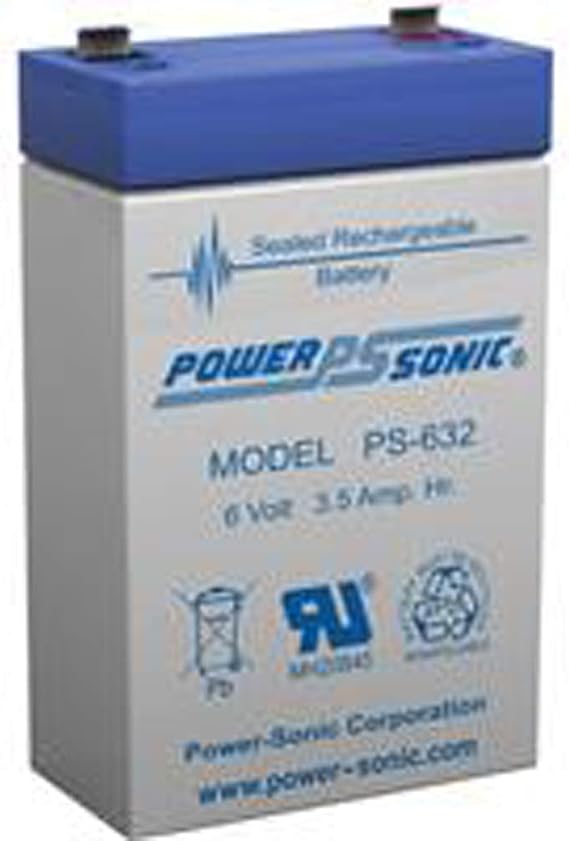 Power-Sonic PS-632 6Volt 3.5Ah Rechargeable SLA Battery