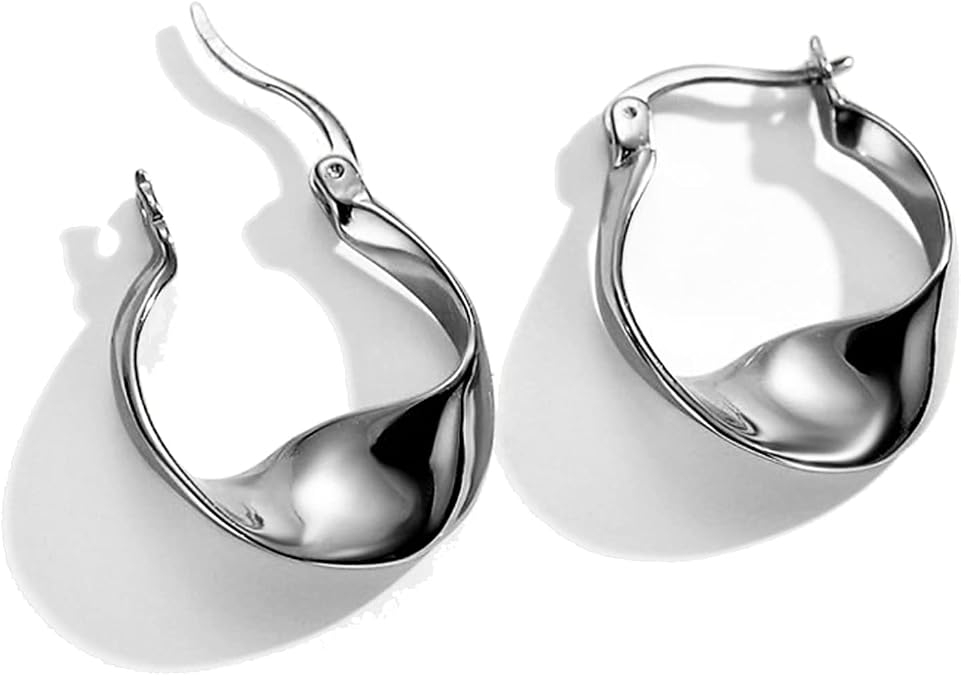 925 Sterling Silver Earrings Silver Hoop Earrings for Women Small Huggie Hoops, Lightweight Chunky Hoops, Hypoallergenic Nickel-Free Elegant Everyday Jewelry, Dainty Silver Earrings for Gifts