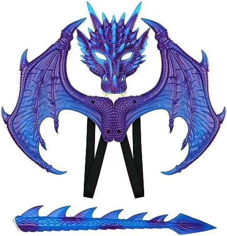 Anbaby Dragon Costume Set - Dress-up Set with Mask, Wings, and Tail