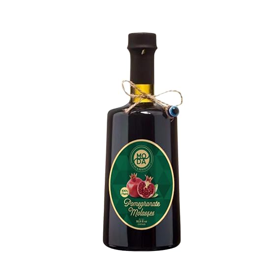 Moda Pomegranate Molasses, 100% Pure & Natural Pomegranate Syrup, No Added Sugar, Thick & Rich Concentrate, Perfect for Salad Dressing, Marinades & Mediterranean Recipes, 16.9 fl oz (500ml)
