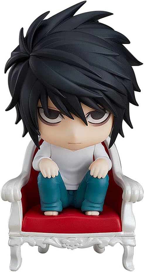 Death Note Figures, Light Yagami/L Anime Figure Statues PVC Movable Interchangeable Face Parts Action Figurine for Fans 10CM