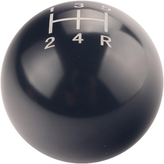 DEWHEL JDM Round Ball Billet Weighted Five-Speed 5 Speed MT Manual Gear Stick Shifter Shift Knob M10 x 1.5 Screw On for Honda Acura (Black)