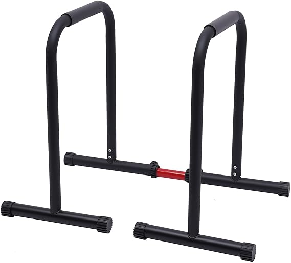 Adjustable Dip Bar- 440lbs Dip Station Portable Functional Fitness Bar, Heavy Duty Dip Stand Body Press Bar Parallette Exercise Bar Workout Equalizer for Home Workout