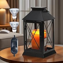 Candle Warmer Lamp with Timer Dimmable,Compatible with 3 Wick Candles/Large Candle,Fully Enclosed Designed&Hanging Up,Unique Lantern Style,Birthday Gifts for Women Men