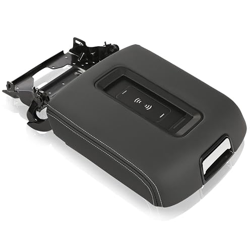 G-PLUS Center Console Armrest Lid wWireless Charger Compatible with Chevy TahoeSuburban 2015-2019,Fit GMC YukonYukon XL Center 2015-2019 Console Armrest Lid 0227083AA L0227083AA Black