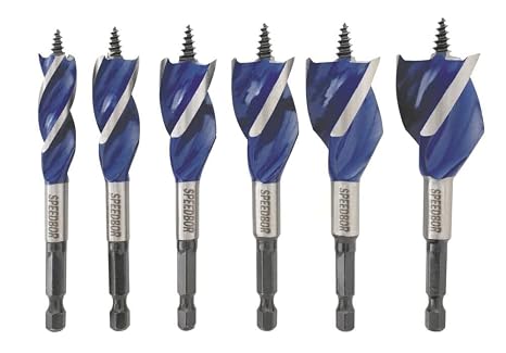 Irwin Tools IRWIN SPEEDBOR Drill Bit Set for Wood, 4-Inch, 6-Piece (1877239)