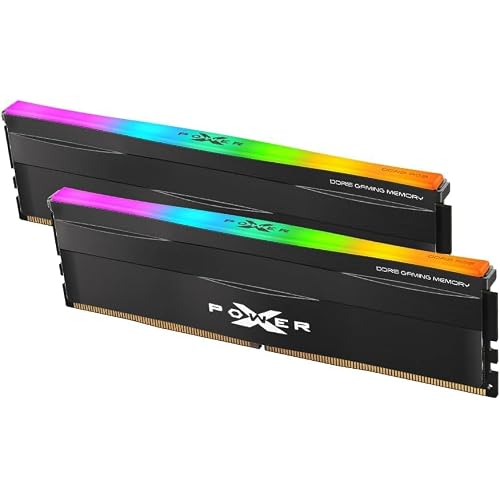 Silicon Power DDR5 64GB 2x32GB Zenith RGB 6000MTs PC5-48000 288-Pin CL30 1.35V UDIMM Desktop Memory Module RAM SU064GXLWU60AFDFEC Black