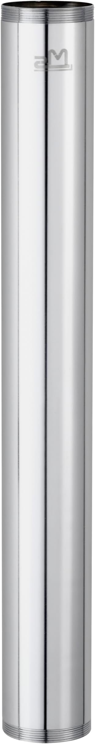 ZM 1-1/2 In. x 12 In. Brass Threaded Tube for Tubular Drain Applications, 20 Gauge, Chrome Plated