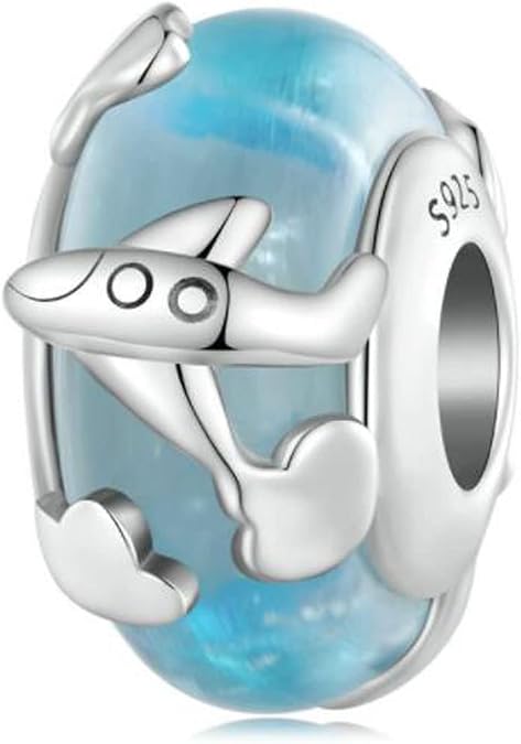 Genuine Murano Glass Charms Beads for Bracelets Original 925 sterling silver Core Blue Bubbles Pink Flowers Charms for Pandora Bracelets