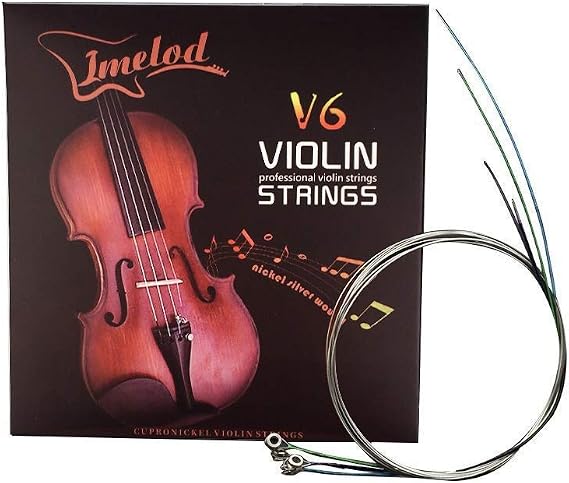 Imelod Violin strings Universal Full Set (G-D-A-E) violin Fiddle String Strings Steel Core Nickel-silver Wound with Nickel-plated Ball End for 4/4 3/4 1/2 1/4 Violins