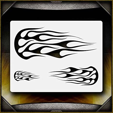Flames 13 AirSick Airbrush Stencil Art Design Template