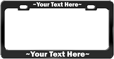 Custom Made Stainless Steel License Plate Frame Auto Car Accessory Black-Vinyl, 1-Frame