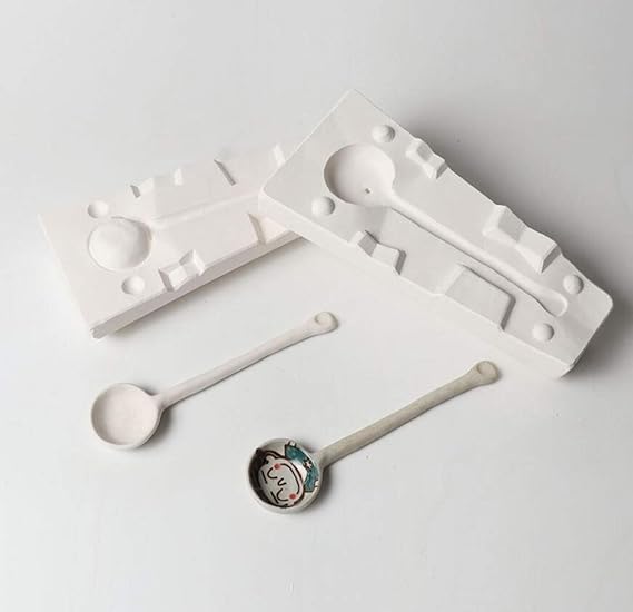 WellieSTR 3D Plaster Spoon Molds - Ceramic DIY Craft Art Molds (17x4.5cm)