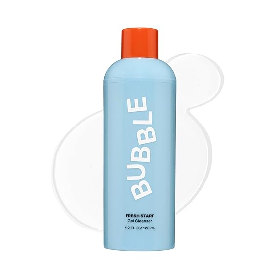 Bubble Skincare Fresh Start Gel Cleanser - Gentle Exfoliating Face Wash for Oily Skin - Gel Cleanser with Aloe Vera Juice + Caffeine to Protect and Soothe Complexion - Summer Skincare Essential(125ml)