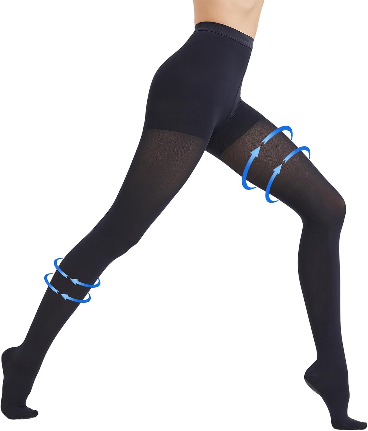 AMZAM® Medical Compression Pantyhose for Women & Men, Closed Toe 15-20 mmHg Graduated Compression Stockings Waist High Support Leggings, Support Hose for Varicose Veins, Post Surgery, Navy Blue XL