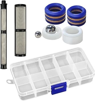 246385 246384 287032 Filter Set Pump Manifold Strainer Replacement kit for Graco 390 395 490 495 495 595 3400 Sprayer, 244194 Pump Repair Packing Kit Airless Paint Spray Pump Accessories
