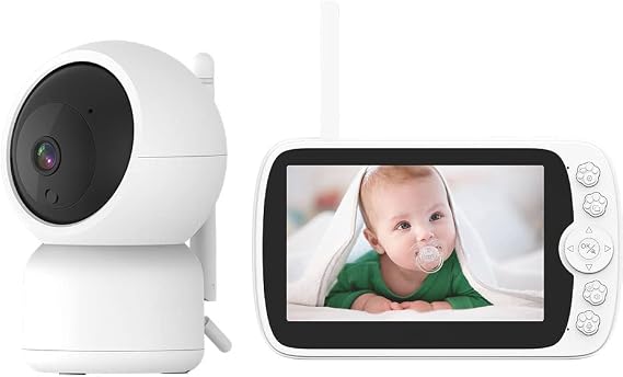 4.3 Inch LCD Screen Video Baby Monitor IR, Temperature Display, Two Way Audio and VOX Mode, 660ft Range
