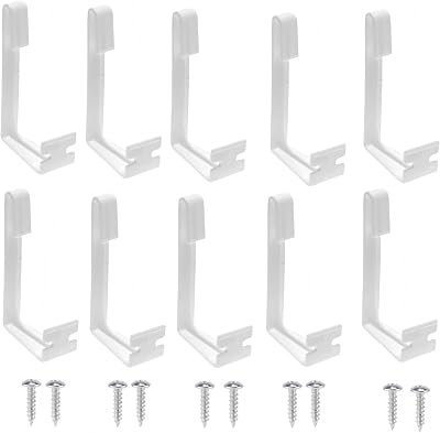 auaurly 10 Pack A285 RV Side Curtain Retainer White Plastic Side Curtain Hold Down with Screws,Window Covering Hardware for Camper Motorhome Travel Trailer Curtain Holder