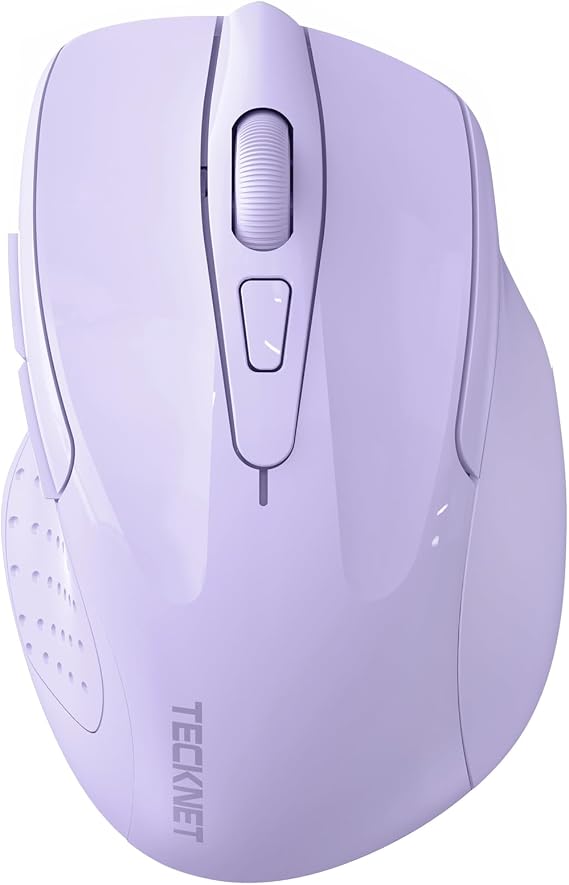 TECKNET Wireless Mouse, BT 5.0/2.4G, Silent 4800 DPI 6 Buttons, Lavender