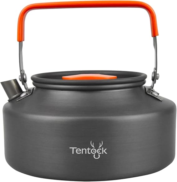 Tentock Camping Kettle Backpacking Compact Tea Pot 1.1L Lightweight Aluminum Water Kettle Coffee Pot for Camping Picnic Backpacking Hiking