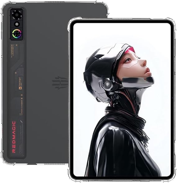For REDMAGIC Astra Case 9.06 Inch Tablet Cover RUIXH TPU Material Transparent Soft Silicone Drop Proof Waterproof Anti Fingerprint Easy Clean Thin Soft Comfortable Feel Tablet Protective Case