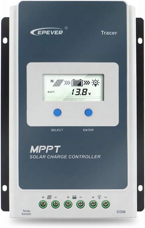 EPEVER® Tracer 4210AN 40A MPPT Solar Charge Controller 12V/24V Automatic Identification with LCD Display for Communication Base Stations and Household Systems