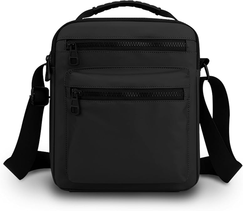 Mens Shoulder Bags, Oxford Mens Crossbody Bag Messenger Bags for Men, Waterproof Side Bag for Camping, Hiking black