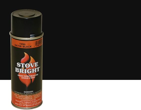 Stove Bright High Temp Spray Paint, Up To 1200 Degrees, 12 Ounce (Pack of 1), 1990 - Satin Black